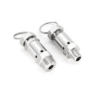 1 pièce 1/4" 1/2" BSPT mâle 1 2 3 4 5 6 bar 0,5-10 bar en acier inoxydable 304 ressort sanitaire soupape de sécurité pour gaz, huile, liquide, eau (6,35 mm, 2 bar fixes)