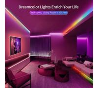 1 pièce 1 m, 2 m, 3 m, 5 m, 10 m, 15 m, 20 m [2 rouleaux de 10 m] Lumières LED multicolores à télécommande, variables et changeant de couleur, accessoires détachables, abat-jour en laiton, modes dynam