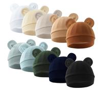 1 pièce/10 bonnets de bébé colorés pour nouveau-nés, bonnets confortables pour les nourrissons, chapeau élastique pour bébé, Lot de 10 couleurs, taille unique