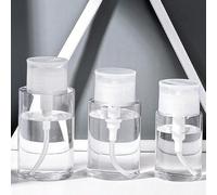 1 pièce/100ml/150ml/200ml Bouteille portable avec pompe pour démaquillant, type à pression avec dosage réglable, convient pour stocker le démaquillant, le tonique, l'essence, etc. Fabriqué en matériau