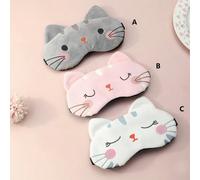 1 pièce 12*19 cm Masque pour les yeux cache-œil de chat de dessin animé endormi, confortable et respirant. Convient pour la maison, le bureau, les voyages, la chambre à coucher, l'école, la sieste, ca