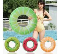 1 pièce/120cm Bouée de natation pour adulte, bouée de sauvetage gonflable épaisse en forme de fruit, flotteur de piscine pour fête d'été (pour les 16 ans et plus) 1 orange,1 pastèque,1 citronPolychlor