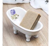 1 pièce 14,2 cm Mini porte-savon en céramique en forme de patte d’animal pour baignoire - Porte-savon décoratif (style 05)
