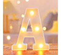 1 pièce 16cm/6.3in Décoration créative pour la maison Lumière LED Lettre A-Z, Décoration de table intérieure Lampe Chiffre 0-9, Enseigne lumineuse Lettre, Décoration de mariage Demande en mariage Fête