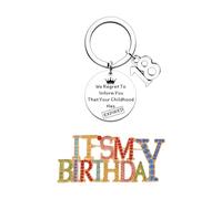 1 Pièce 18 Ans Porte-Clés, 1 Pièce Broche en Strass Coloré, Porte-Clés d'anniversaire en Métal, Broche Lettre À La Mode, Cadeau d'anniversaire pour Filles Et Amis.