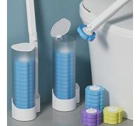 1 pièce/18 pièces/30 pièces Brosse de toilette jetable pour la maison avec 6/12 pièces de têtes de rechange, set de brosse de nettoyage de toilette soluble, décoration de salle de bain sans angle mort