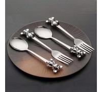 1 pièce/2 pièces/3 pièces/4 pièces/5 pièces Ensemble de cuillère et fourchette de Noël créatif en acier inoxydable, cuillère à café design ours adorable, fourchette à fruits, fournitures scolaires 5 f