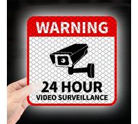 1 pièce/2 pièces Autocollant d'avertissement de vidéosurveillance 24 heures, matériau vinyle imperméable et résistant aux UV, convient pour l'avertissement de surveillance de la de la maison, applicab
