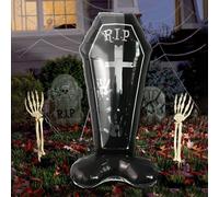 1 pièce/2 pièces Ballons de pierre tombale d'Halloween, ballons en feuille métallique effrayants d'Halloween, décorations de fête de farces ou de friandises, fournitures de fête d'Halloween, décoratio