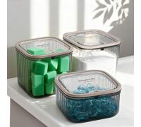 1 pièce/2 pièces Boîte de rangement en plastique pour détergent à lessive, organisateur multifonctionnel de salle de bain et boîte de rangement pour poudre à lessive, bombes de bain, boosters de parfu