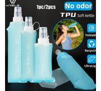 1 pièce/2 pièces Bouteille d'eau de sport marathon légère et pliable avec valve de morsure, bouteille d'eau froide sans odeur pressée à chaud, étanche et portable L,M,S,2 pièces S,2 pièces M,2 pièces 