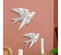 1 pièce/2 pièces Décoration murale en résine en forme d'hirondelle, hirondelle volante dorée vintage pour la maison, le restaurant, les fêtes, les mariages et autres occasions L,SABS