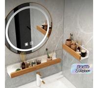1 pièce/2 pièces Étagère de douche murale sans perçage pour shampoing et après-shampoing - Organisateur de salle de bain avec trous de drainage 50 cm,50 cm-2 piècesAcier au carbone