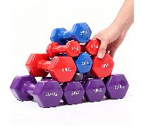 1 pièce, 2 pièces Haltères en métal, Bord hexagonal pour plus de stabilité, Unisexe, Convient pour l'entraînement de force, l'entraînement musculaire, l'utilisation en salle de sport et au bureau 2 ha