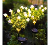 1 pièce/2 pièces Lumières LED de Gardenia Solaire, Décoration de Jardin Simulation Réaliste, Décoration de Cour de Vacances, Lumières de Jardin Solaire, Lumières Solaire de Cour et de Pelouse LED, Lum