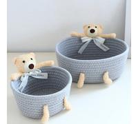 1 pièce/2 pièces Paniers de rangement tressés, paniers de rangement de décoration de bureau mignon pour les jouets, les cosmétiques, la chambre, la salle de bain, pour la rentrée scolaire M,S,1 pièceS