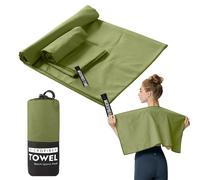 1 pièce/2 pièces Serviette de sport en microfibre séchage rapide, serviette de camping extérieur, serviette de gym absorbante et anti-transpiration vert militaire, serviette de voyage légère et douce,