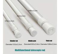 1 pièce/2 pièces Support de tringle à rideaux de douche adhésif réglable, crochet de rideau monté au mur, crochet porte-serviette, support d'étagère de meuble à chaussures, pour salle de bain, cuisine