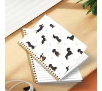 1 pièce, 2 styles, cahier à spirale de format A5 avec thème de teckel, papier épais, planificateur hebdomadaire à lignes de collège, motifs mignons de chiens et de chats, convient pour le bureau, l'éc