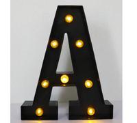1 pièce 22cm Décoration de maison Lettre LED noire A-Z, Décoration de demande en mariage Lettre lumineuse, Décoration de fête d'anniversaire Lettre & Chiffre lumineux, Décoration de vacances d'anniver