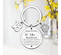 1 pièce/24 pièces Porte-clés 18e anniversaire; Cadeau d'anniversaire pour sœur de 18 ans, sœur cadette ou fils. Taille UniqueAcier inoxydable