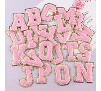 1 pièce, 26 patchs A-Z roses avec lettres, patchs à repasser avec lettres, accessoires de décoration pour vêtements, vestes, sacs, badges alphabétiques, autocollants L,M,S,H,A,T,O,X,B,C,D,E,F,G,I,J,K,