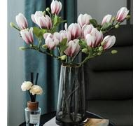 1 pièce/2PCS/4PCS/6PCS, Fleurs de magnolia artificielles de luxe, pétales et feuilles réalistes, bouquet de fleurs artificielles de décoration, décoration intérieure et extérieure de la maison, décora
