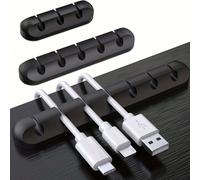 1 pièce 3/5/7 Trous Serre-câbles, Support Organisateur De Câble Auto-adhésif En Silicone Pour Bureau, Câble De Chargement, Cordon Dalimentation, Fil De Souris, Pc Bureau Usage Domestique 1 pièce-3 tro