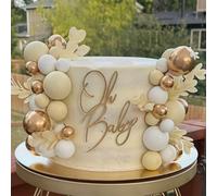 1 pièce/3 pièces/5 pièces Cake Topper acrylique "Oh Baby", décoration de fête de baby shower, décoration de gâteau pour révélation du , convient pour table de dessert, décoration de gâteau, pâtisserie