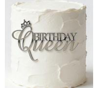 1 pièce/3 pièces/5 pièces Décoration de gâteau Reine d'anniversaire en acrylique, décoration de gâteau à lettres miroir argenté, ornement de fête d'anniversaire pour fille, fournitures de table de des