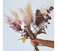 1 pièce/3 pièces Bouquet décoratif artificiel mélange de roseaux et d'eucalyptus, convient pour le mariage, la fête ou la décoration de table à manger, bouquet de mariée, accessoires de décoration de