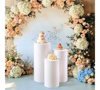 1 pièce/3 pièces Housse de manchon de pilier élastique ronde pour la décoration de fête, mariage ou anniversaire, décor d'automne (Housse de manchon de pilier ronde élastique uniquement, le pilier ron