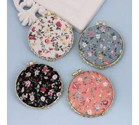1 pièce/3 pièces Miroir de maquillage compact pliable, format voyage, portable, design pliable, motif floral rétro, miroir pliable haute définition à double face, miroir de maquillage, miroir de retou