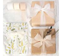 1 pièce/3 pièces Ruban en mousseline blanche de haute qualité fait main, convient pour les invitations de mariage, les bouquets de mariée, l'emballage cadeau, les loisirs créatifs, la décoration d'évé