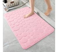 1 pièce/3 pièces Tapis de bain antidérapant, absorbant et résilient avec texture de pierre rose clair, en set simple ou en set de 3 pièces. Tapis d'entrée de salle de bain, tapis de décoration de sall