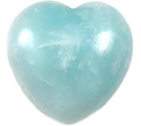 1 pièce 30 mm aigue-marine bleu laiteux sculpté cœur poli pierre précieuse naturelle béryl cristal minéral collection spécimen Reiki - Brésil
