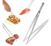 1 Pièce 30cm Pince Fine de présentation en inox,Argent Pince de précision avec pointes en dents de scie,Pince coupante droite,pour Maintenance,Barbecue