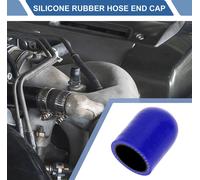 1 Pièce 30Mm L 25Mm/0,98" Embout De Tuyau En Caoutchouc De Silicone Noir Bleu Embout De Bouchage Renforcé En Silicone Pour Tube De Dérivation Universel