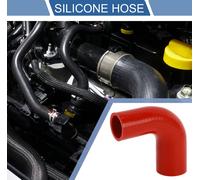 1 Pièce 38mm/1,50"-45mm/1,77" Id 100mm/3,94" Longueur 90 Degrés Tuyau De Silicone Rouge Pour Voiture Refroidisseur Tuyau Universel