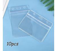 1 pièce/3pcs/5pcs/10pcs Imperméable Transparent Extra Épais Horizontal & Vertical Plastique Clair S PVC Scellable Imperméable Cartes Nominatives Protecteur Bus Carte Bancaire Protecteur Carte Badge Po