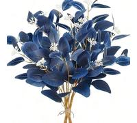 1 pièce/3pcs/6pcs/10pcs Feuilles d'eucalyptus artificielles, tiges de feuilles italiennes fausses de luxe, bouquet de feuillage vert artificiel pour l'extérieur, convient pour la décoration de mariage