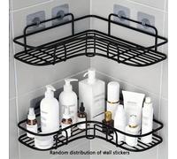 1 pièce/3pcs Set, Étagère de rangement de salle de bain murale sans perçage en maille métallique noire, accès facile et organisation, convient pour le shampoing et l'après-shampoing 1 pièce - Noir,Cro