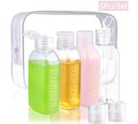 1 pièce/4/6/8/10/12 pièces Ensemble de bouteilles de voyage approuvées TSA et étanches, bouteille en plastique PET transparent de 3,4oz avec bouchon à bascule - Remplissable pour shampooing, après-sha