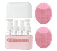 1 Pièce 4 En 1 Morceau D'Embouteillage Et Brosses De Lavage Pour Le Visage En 2 Parties, Conteneurs De Cosmétiques De Voyage, Gadget De Voyage, Bouteille De Voyage, Conteneurs Liquides.