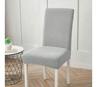 1 pièce/4 pièces/6 pièces Housse de chaise en forme de L à motif abstrait de couleur unie, housse de chaise élastique anti-poussière d'une seule pièce pour la maison, style universel minimaliste moder