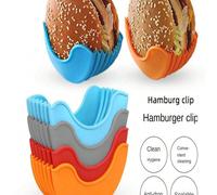 1 pièce/4 pièces Grille réutilisable extensible pour burger, grille en silicone, outil de support pour burger, étagère de rangement, boîte de rangement de cuisine - Utilisez cette grille à burger exte