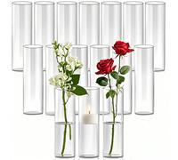 1 pièce/4 pièces Vases cylindriques en verre, bougeoirs ouragan pour bougies piliers ou flottantes, grand vase transparent pour centres de table, vases ronds pour décoration de table pour mariage, ann