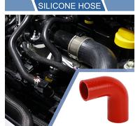 1 Pièce 45mm/1,77"-51mm/2,01" Id 100mm/3,94" Longueur 90 Degrés Tuyau De Silicone Rouge Pour Voiture Universel