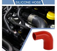 1 Pièce 45mm/1,77"-60mm/2,36" Id 100mm/3,94" Longueur 90 Degrés Tuyau De Silicone Rouge Pour Voiture Universel