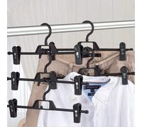 1 pièce/5 pièces/10 pièces Set de cintres à pantalons extensibles antidérapants. Rangement pour armoire, cintres pour vêtements avec pinces pour jupes, jeans, pantalons. Solution de rangement multifon